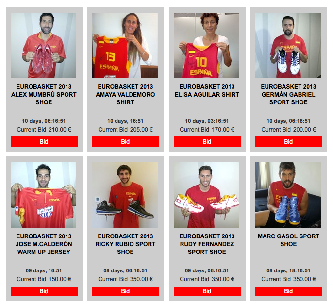 Spain National Team Jersey Auction